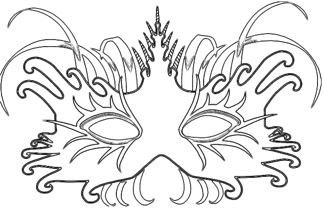 Coloriage Carnaval Joli Masque Pour Le De Nice - Cirque à imprimer