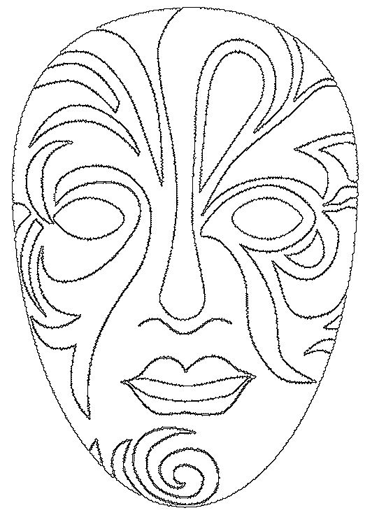 Coloriage Carnaval Joli Masque Pour Le Visage - Cirque à imprimer