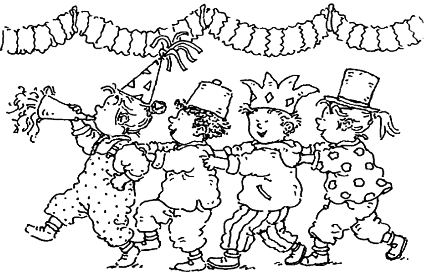Coloriage Carnaval Les Enfants Font La Fête Pour Le - Cirque à imprimer