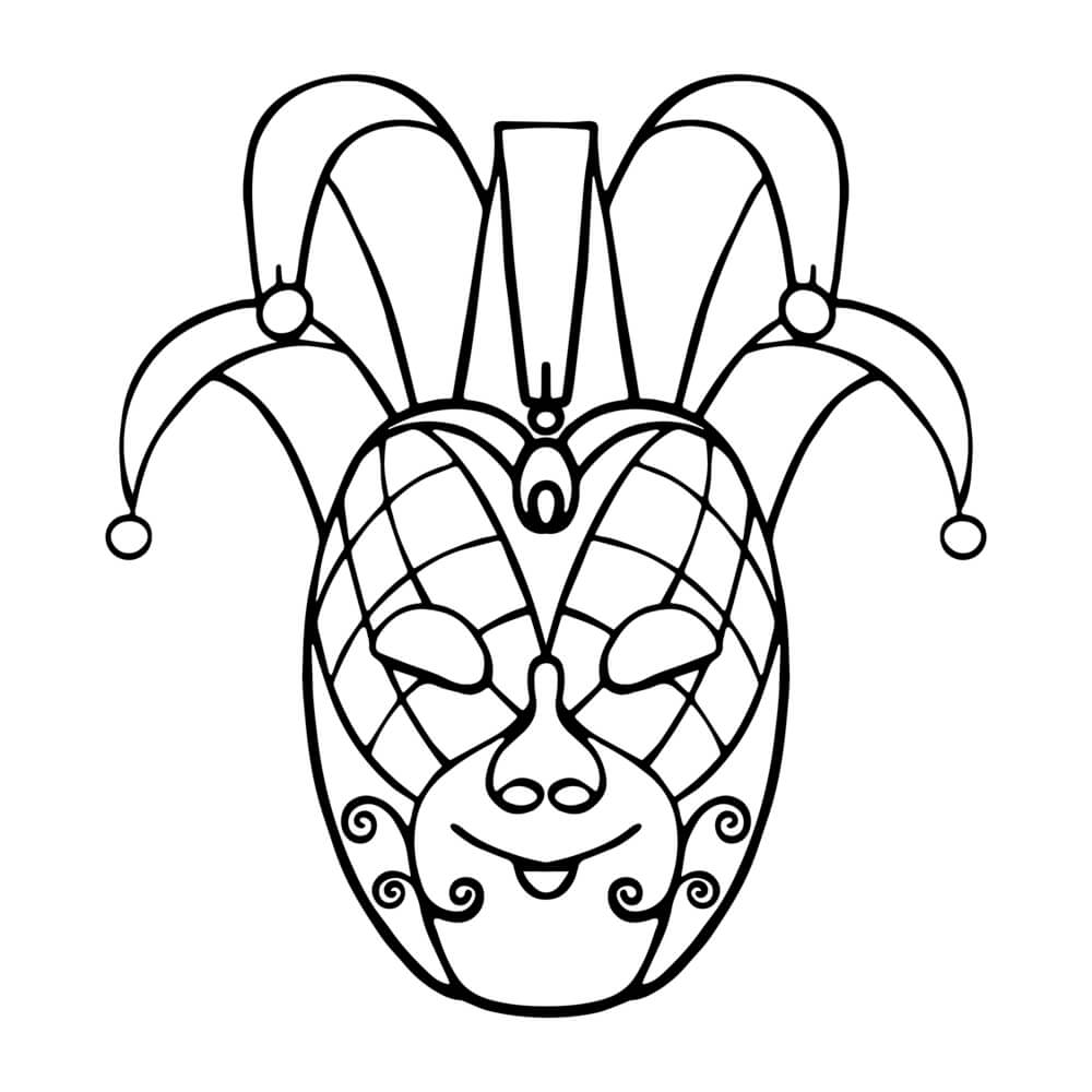 Coloriage Carnaval Masque Anana - Carnaval à imprimer