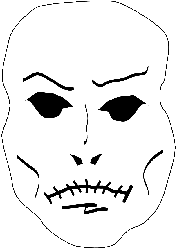 Coloriage Carnaval Masque D'Halloween - Cirque à imprimer