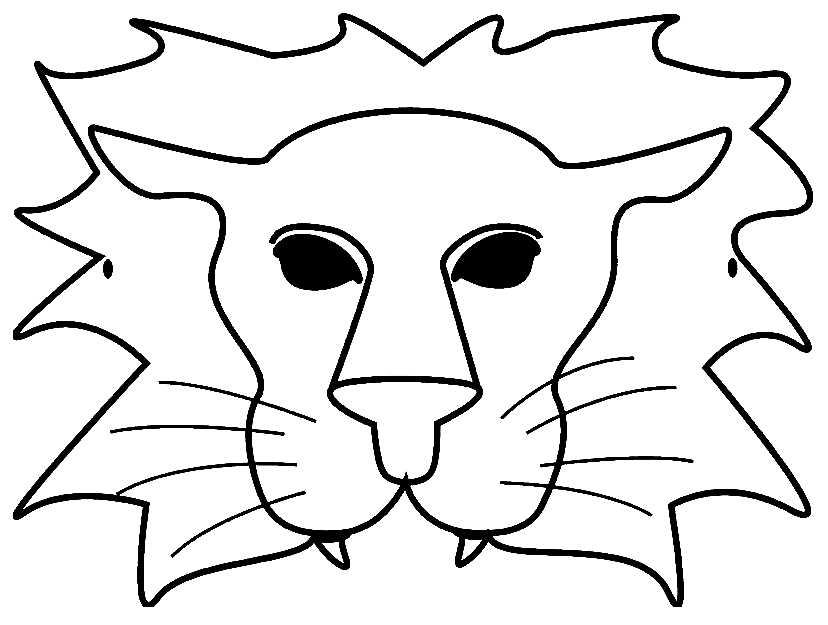 Coloriage Carnaval Masque D'Un Lion - Cirque à imprimer