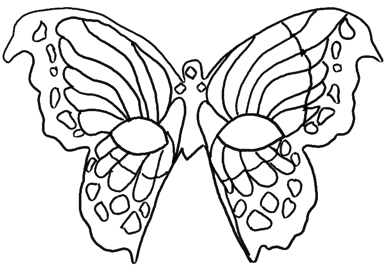 Coloriage Carnaval Masque En Forme De Papillon - Cirque à imprimer