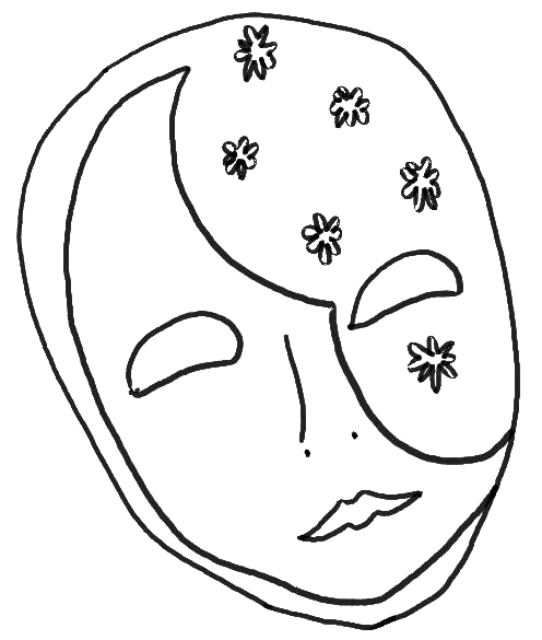 Coloriage Carnaval Masque Pour Le Mardi Gras - Cirque à imprimer
