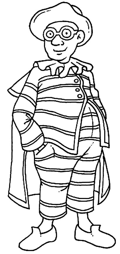 Coloriage Carnaval Un Homme Déguisé En Prisonnier - Cirque à imprimer