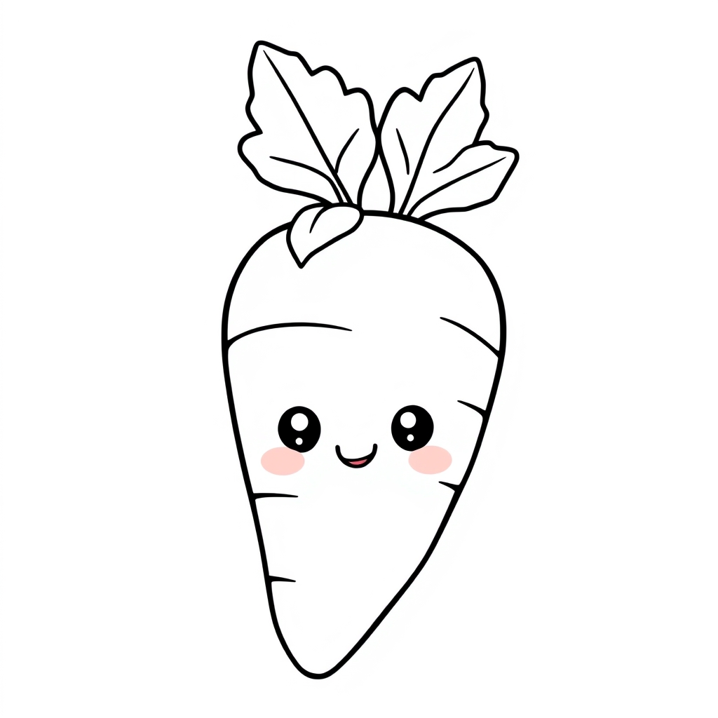 Coloriage Carotte Rigolos Légumes - Legumes à imprimer