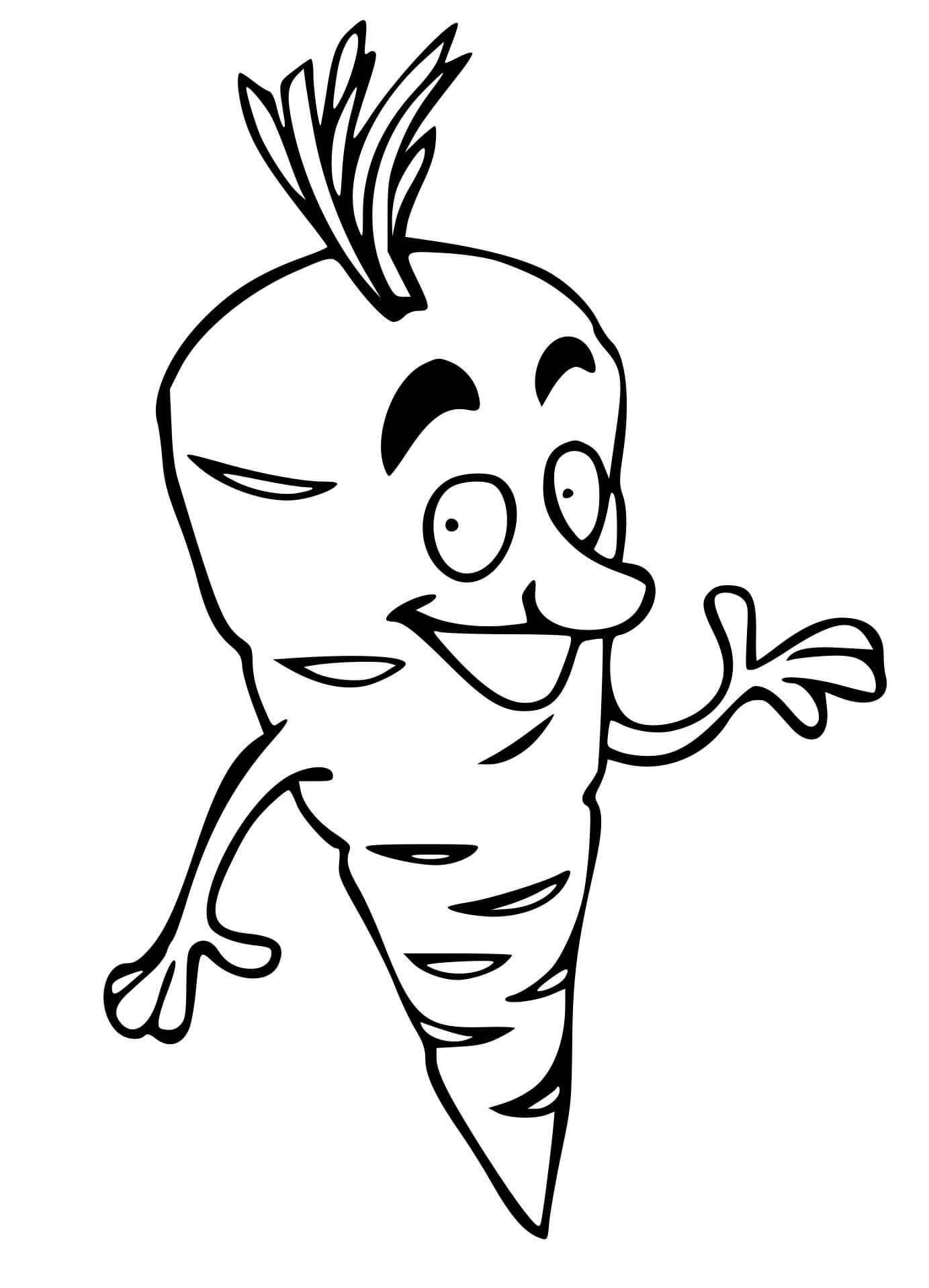 Coloriage Carotte Rigolot - Carotte à imprimer