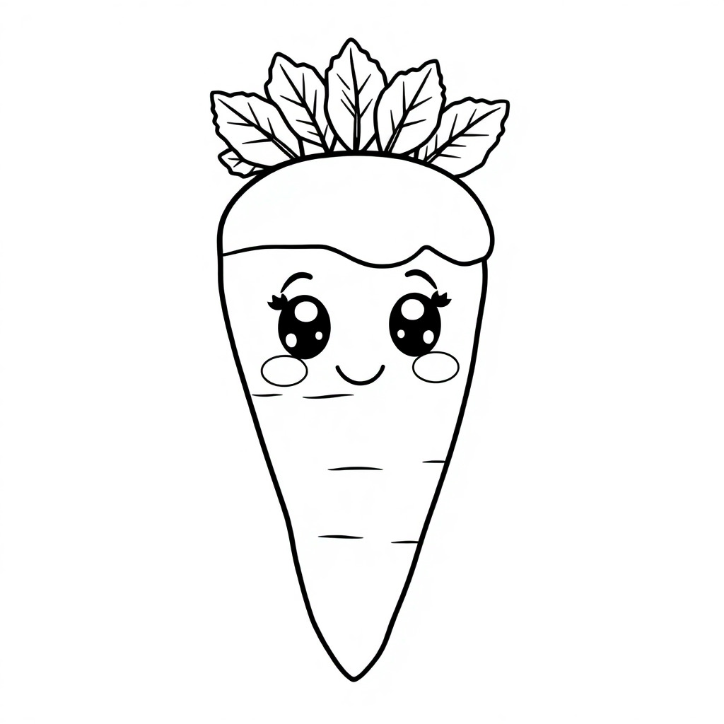 Coloriage Carotte mignonne à colorier - Legumes à imprimer