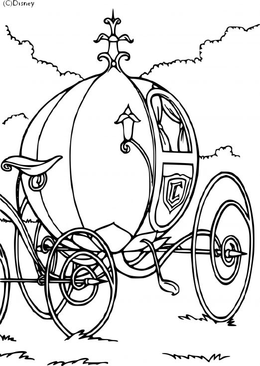 Coloriage Carrosse De La Princesse Cendrillon - Cendrillon à imprimer
