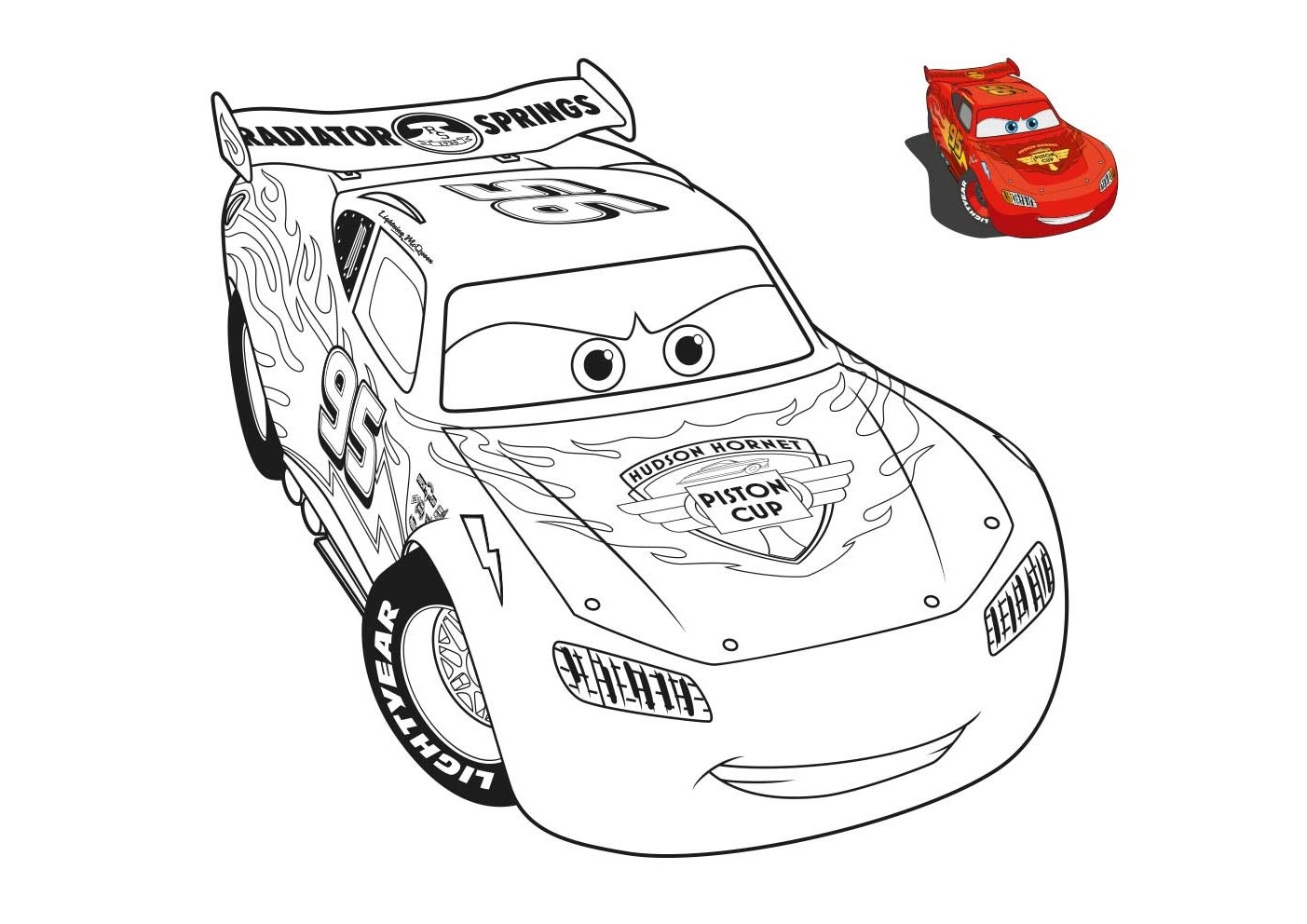 Coloriage Cars 2 Voiture De Sport - Voiture de course à imprimer
