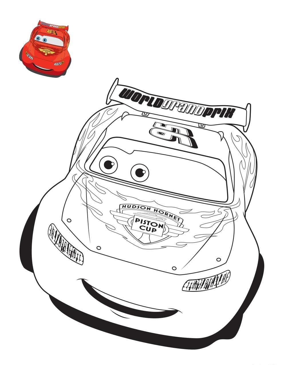 Coloriage Cars Flash Mcqueen Voiture De Sport - Voiture de course à imprimer