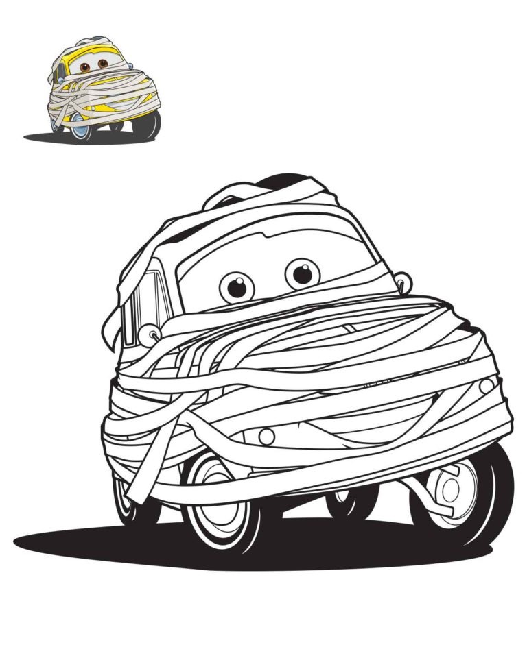 Coloriage Cars Halloween En Momie - Halloween à imprimer