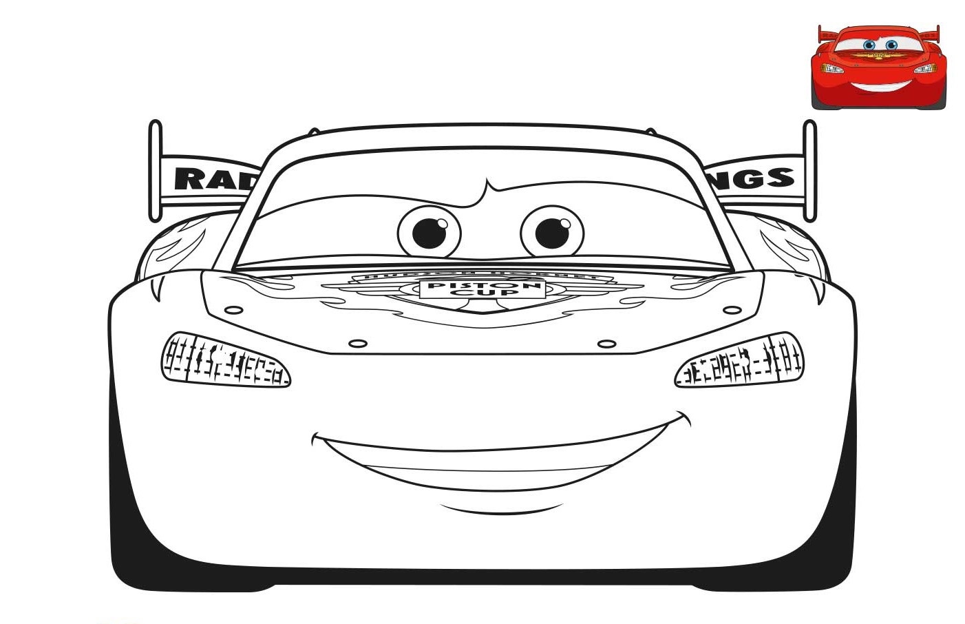 Coloriage Cars Voiture De Sport - Voiture de course à imprimer