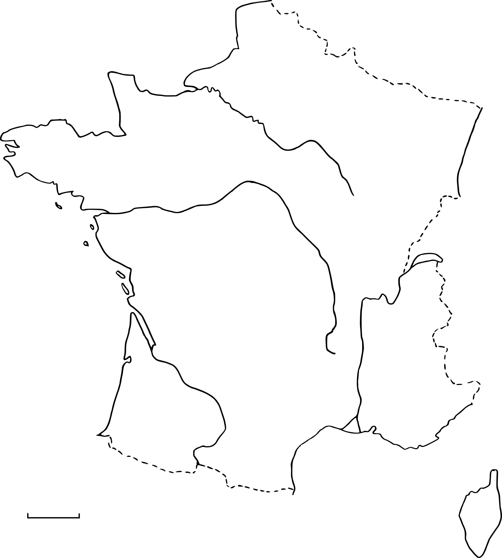 Coloriage Carte De France Vierge - Drapeau à imprimer