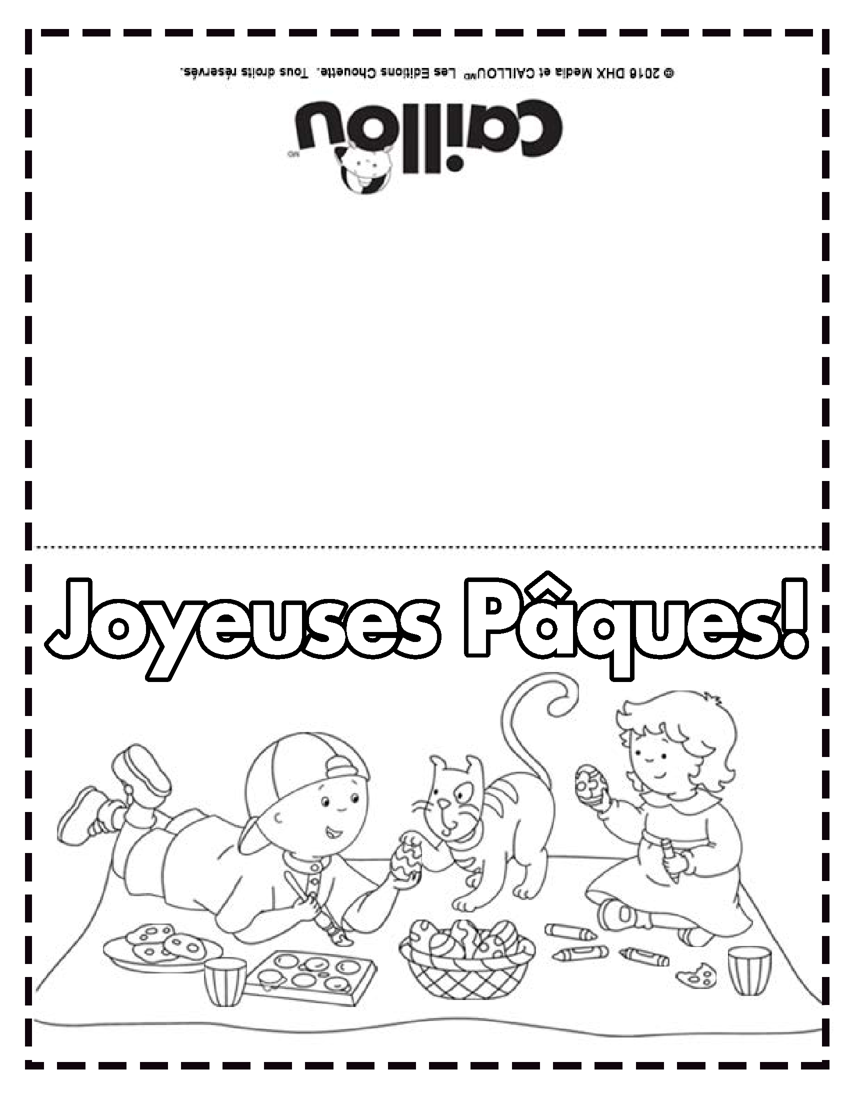 Coloriage Carte De Souhaits Pâques Caillou - Caillou à imprimer
