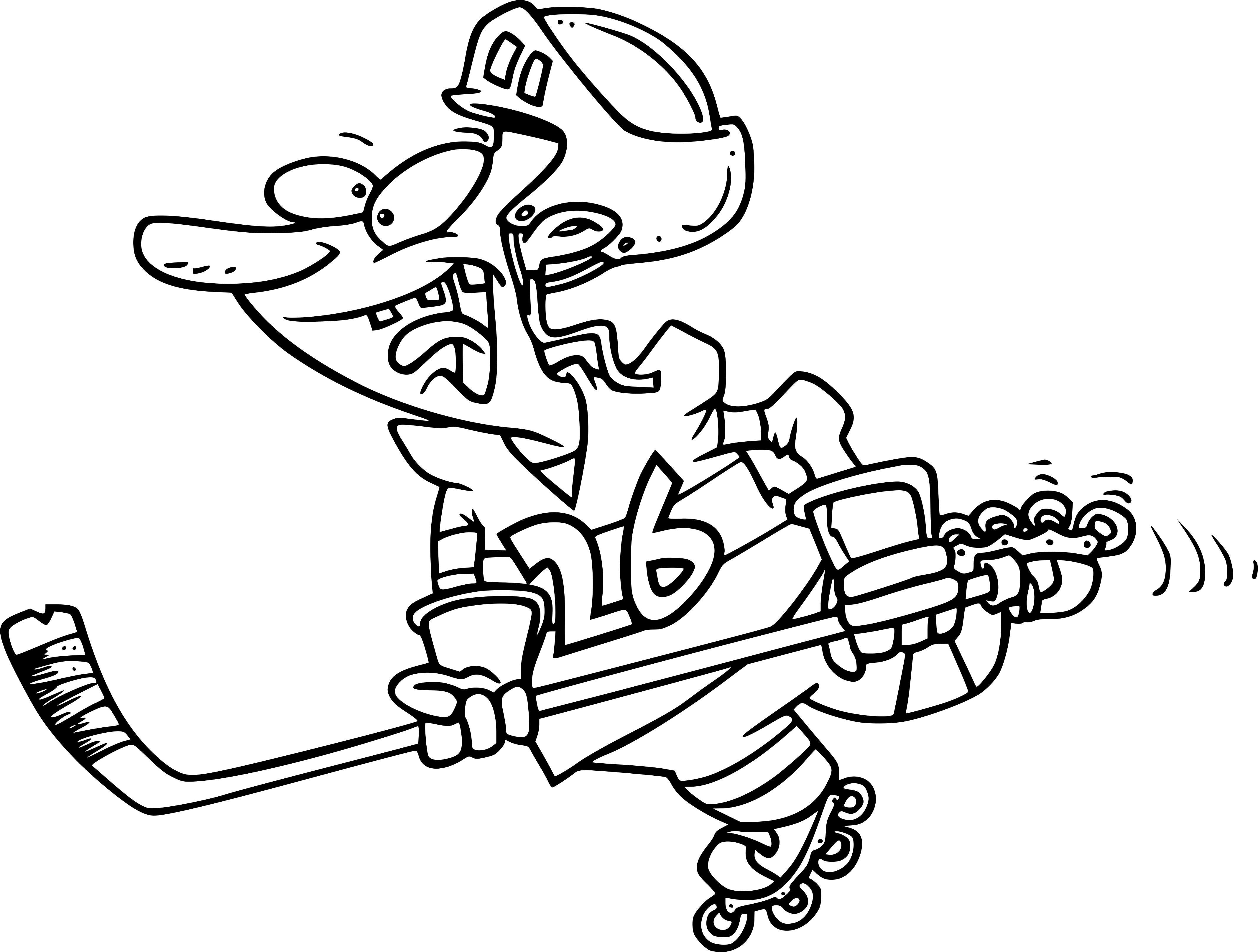 Coloriage Joueur de Hockey sur Glace - Hockey à imprimer