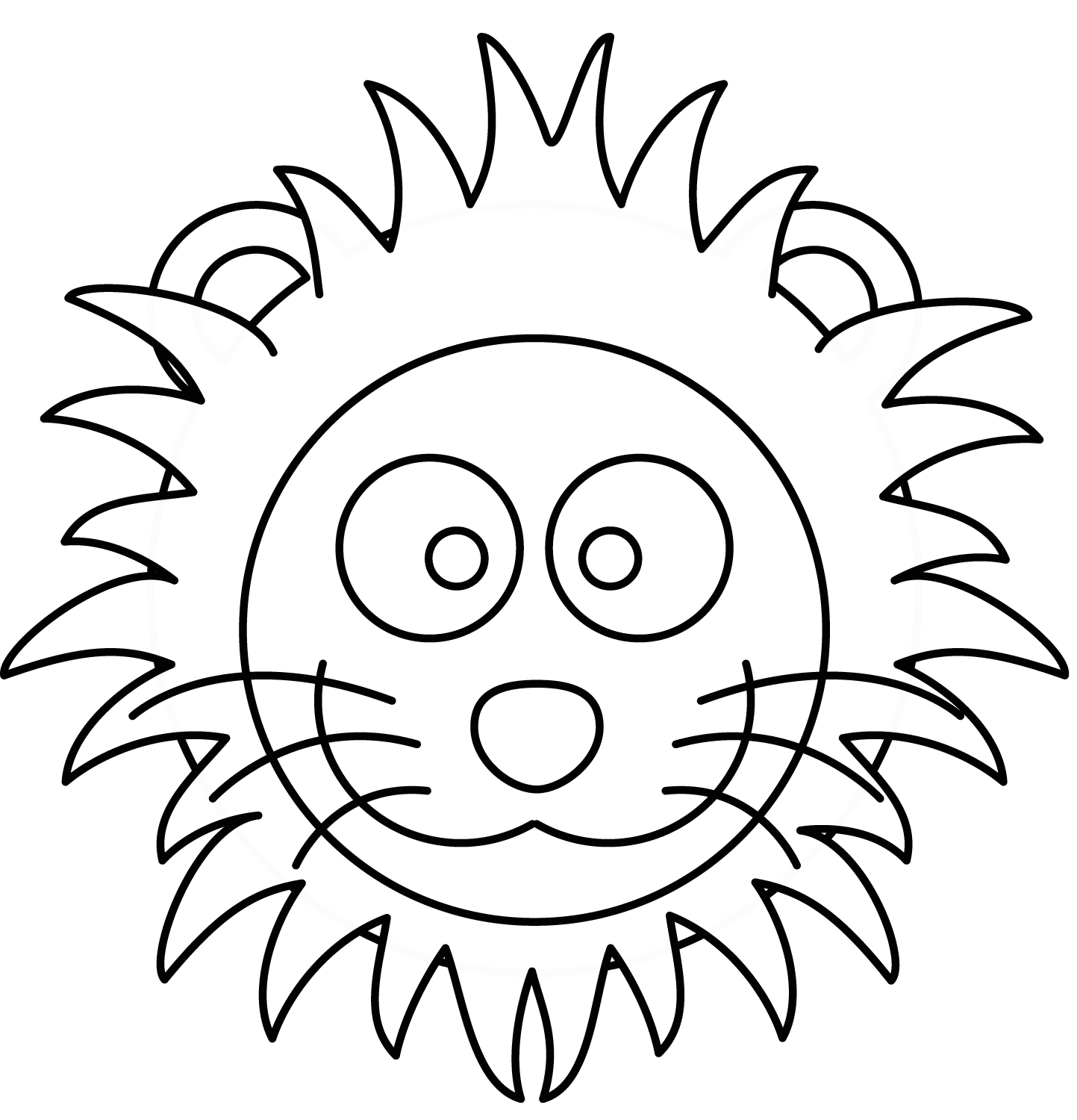 Coloriage Tête de Lion Amusante - Lion à imprimer