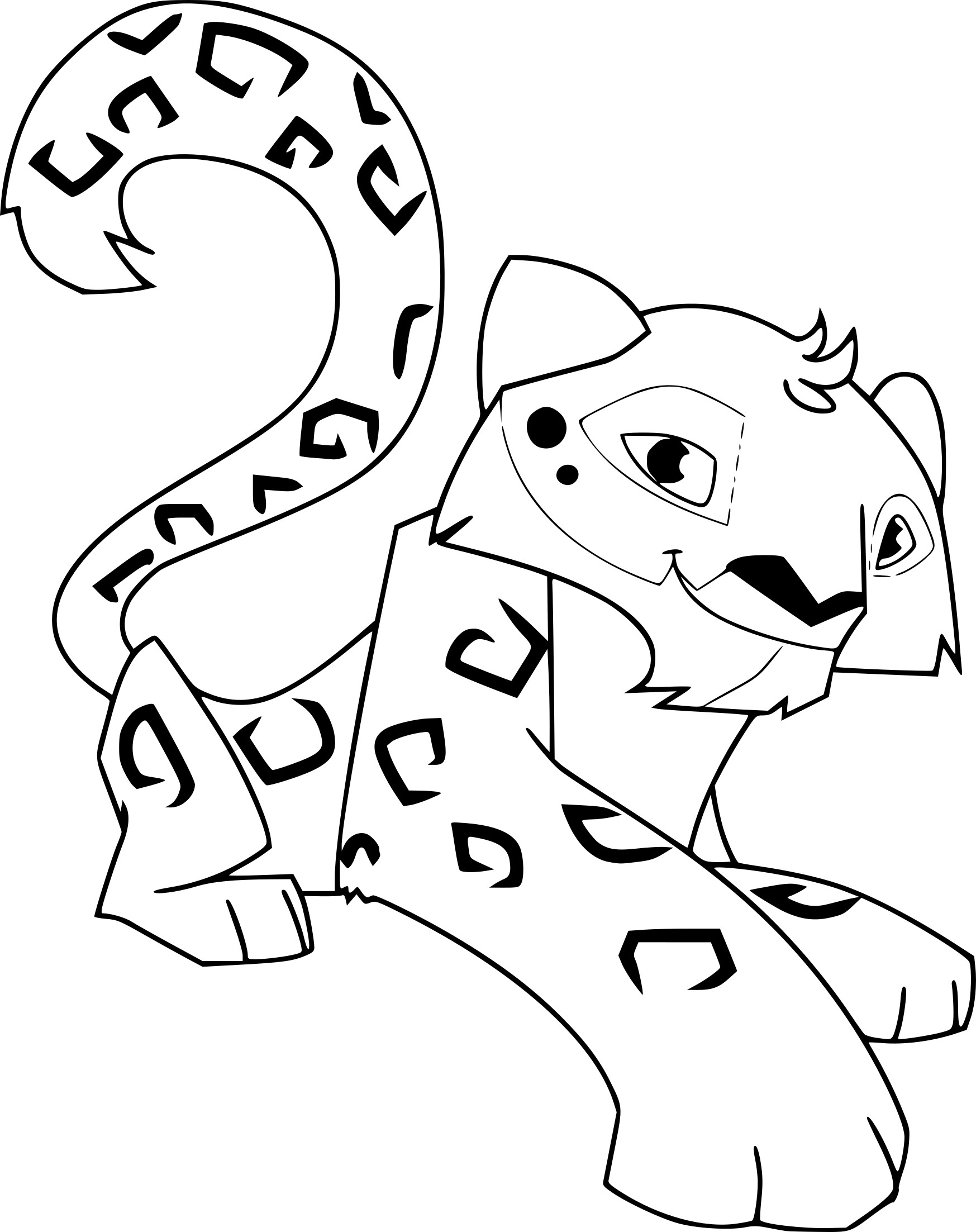 Coloriage Cartoon Panthere Leonard Jungle - Animaux de la jungle à imprimer