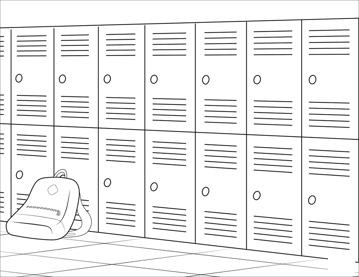 Coloriage Casier Scolaire Sac A Dos - Rentrée scolaire à imprimer