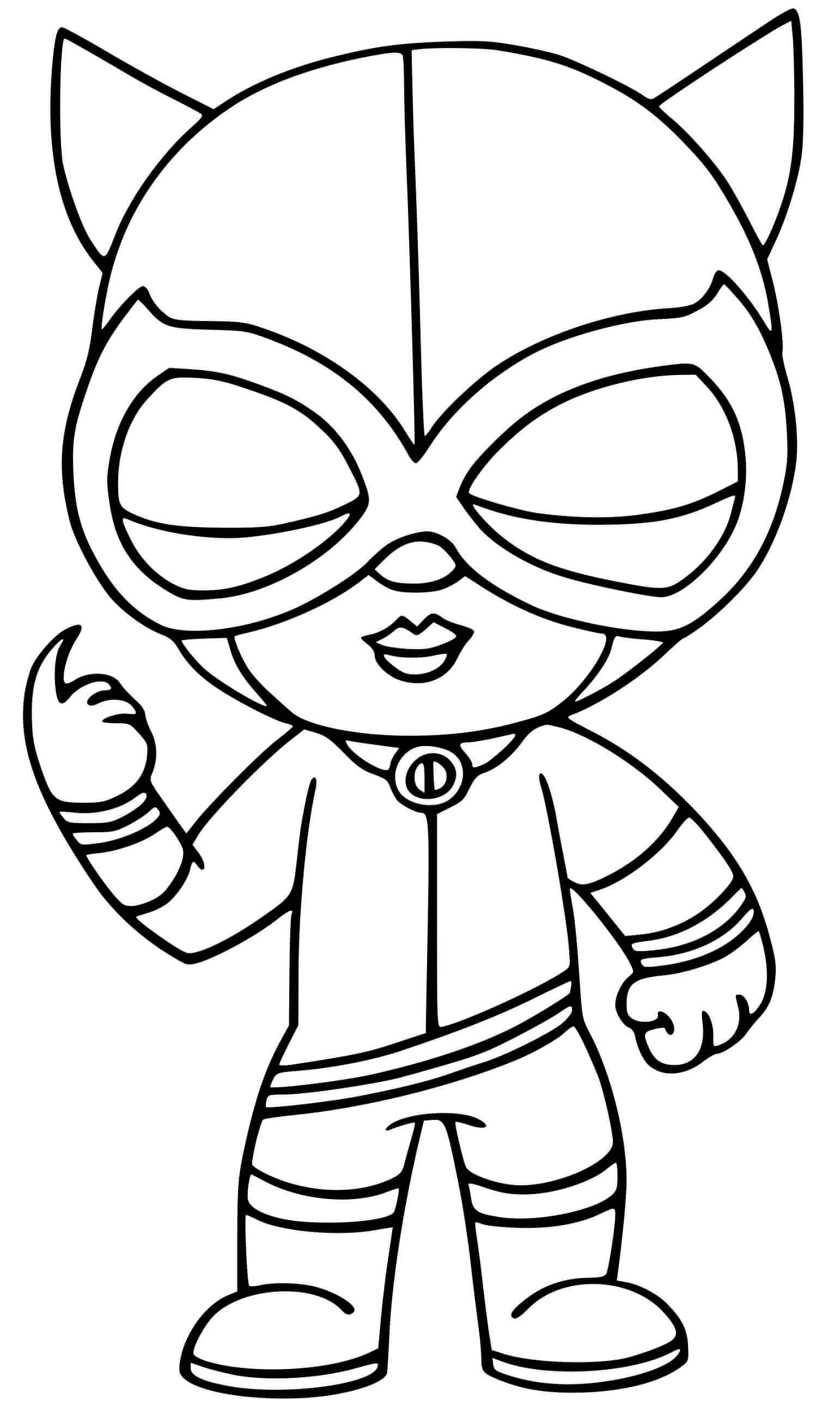 Coloriage Catwoman Fortnite Season 6 en action - Fortnite à imprimer