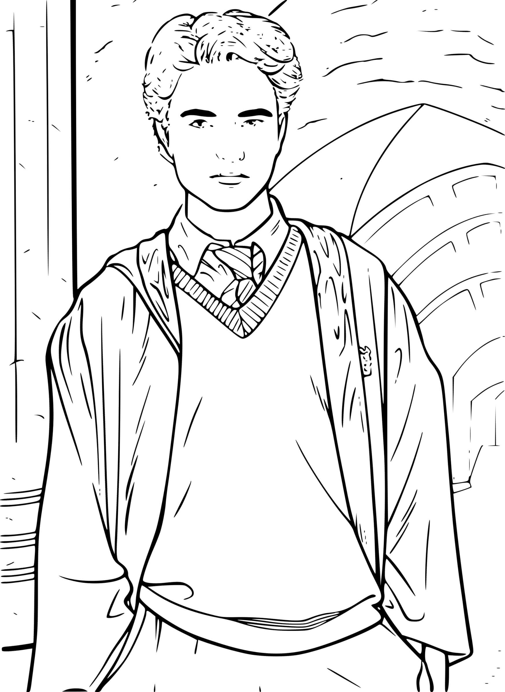 Coloriage Cedric Diggory Élève De Poudlard - Harry potter à imprimer