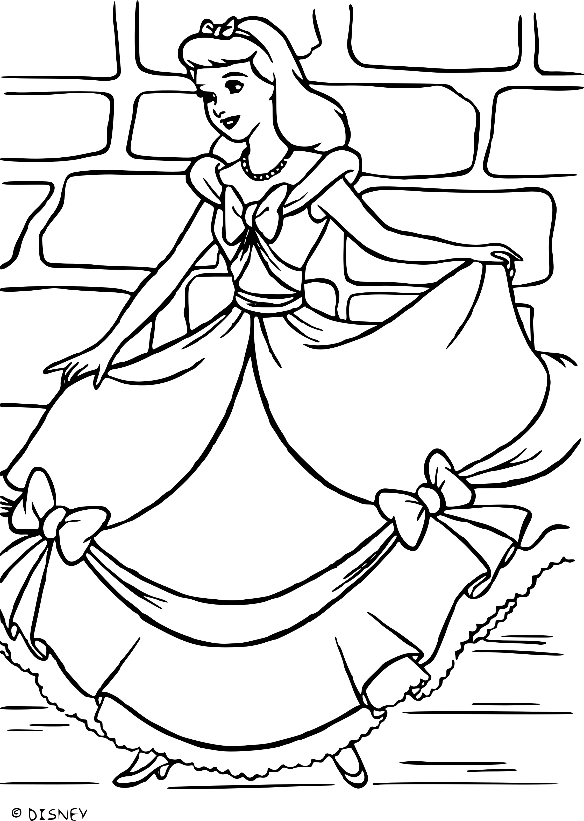Coloriage Cendrillon Avec Sa Belle Robe Neuve - Cendrillon à imprimer