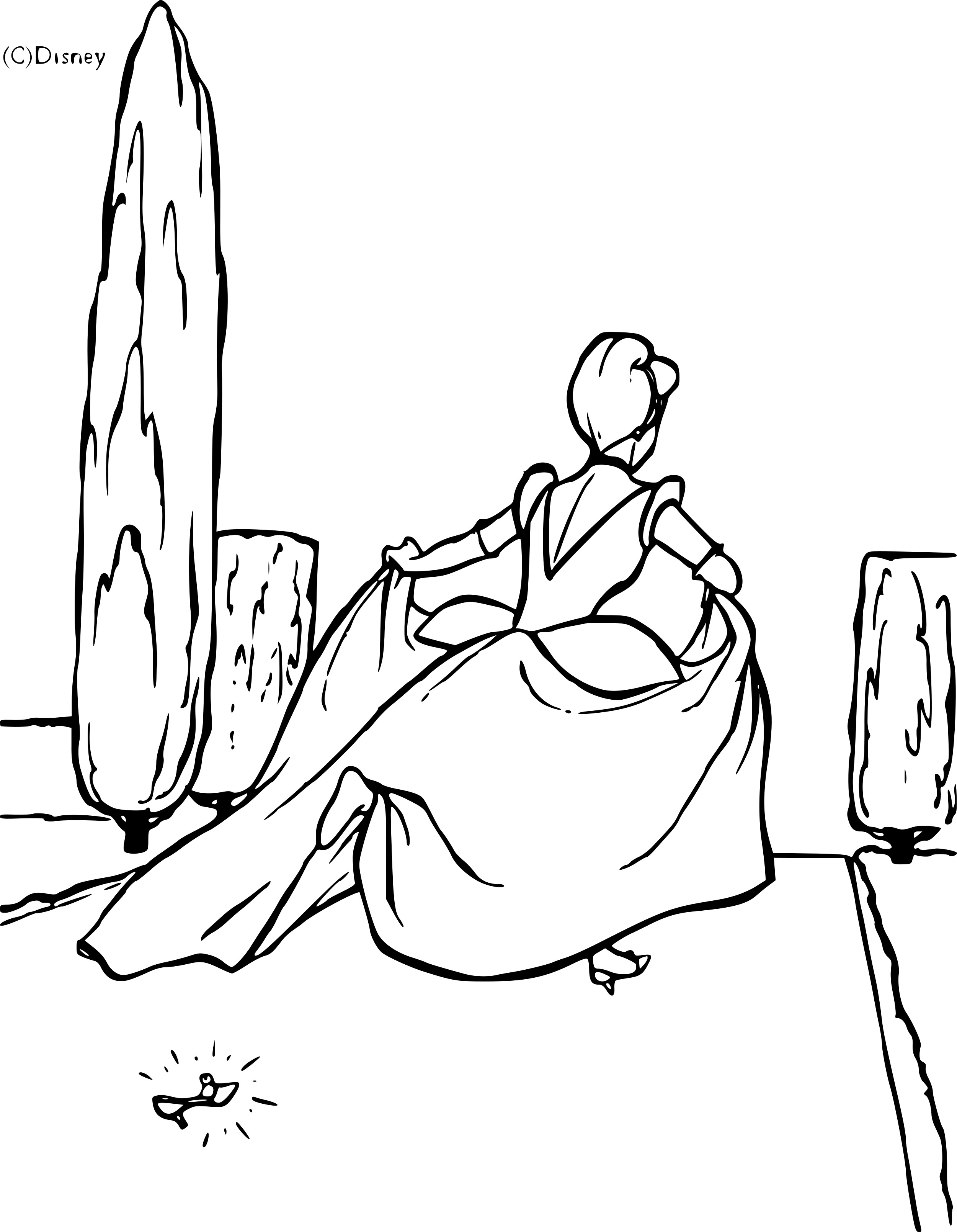 Coloriage Cendrillon Court A Pleine Vitesse Sans Sa Chaussure De Princesse - Cendrillon à imprimer