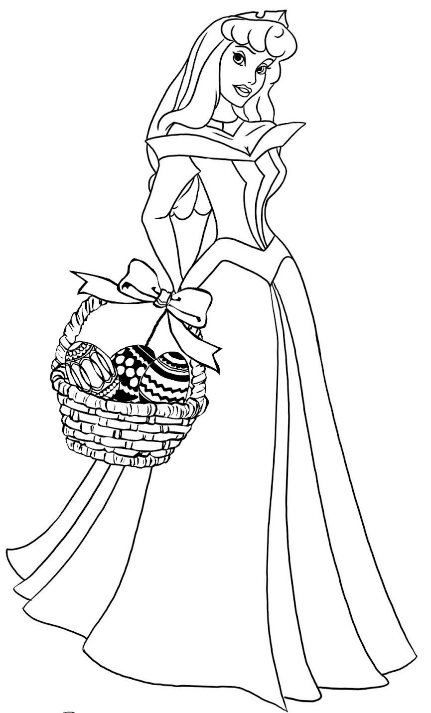 Coloriage Cendrillon Princesse Œufs Pâques Disney - Pâques Disney à imprimer