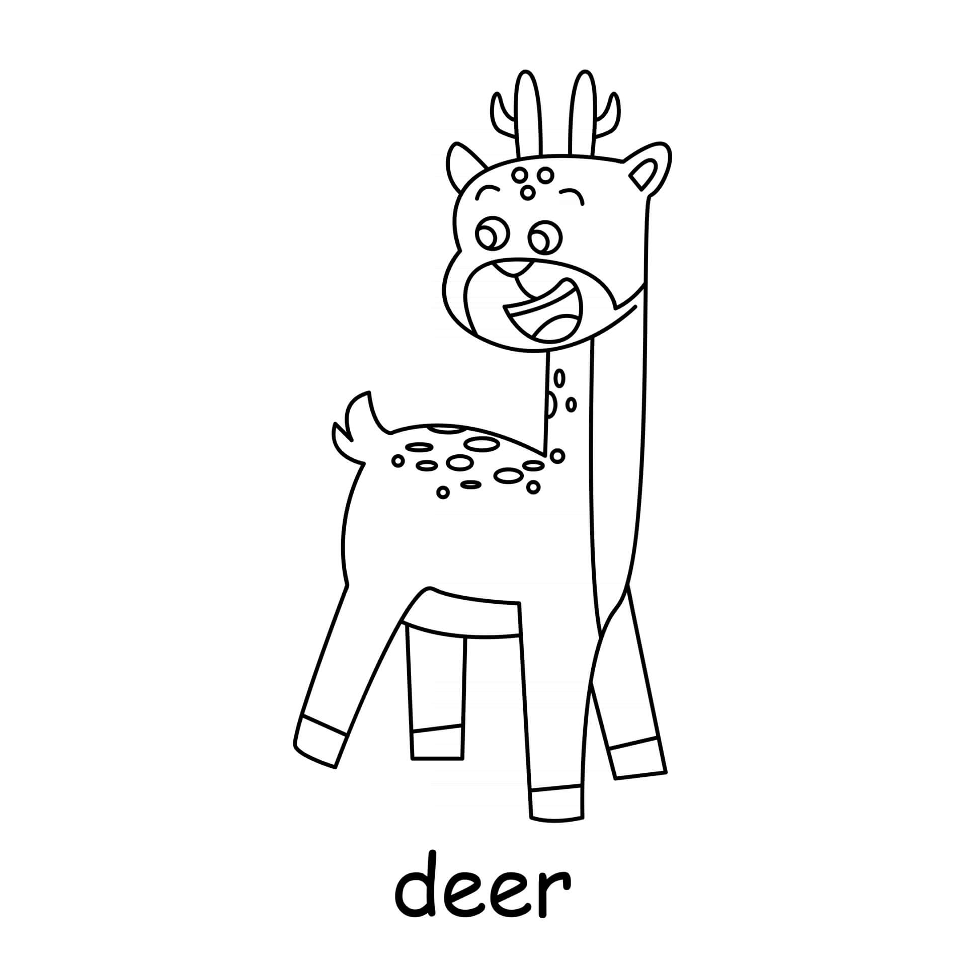 Coloriage Cerf Cervides Renne - Animal à imprimer