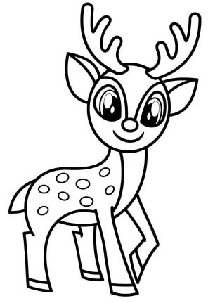 Coloriage Cerf Mignon Adorable - Cerf biche faon à imprimer