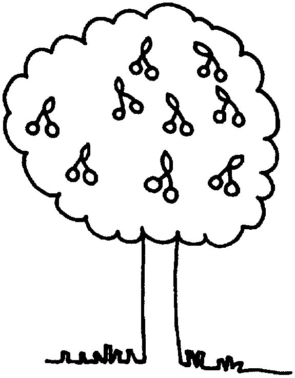 Coloriage Cerisier - Arbre à imprimer
