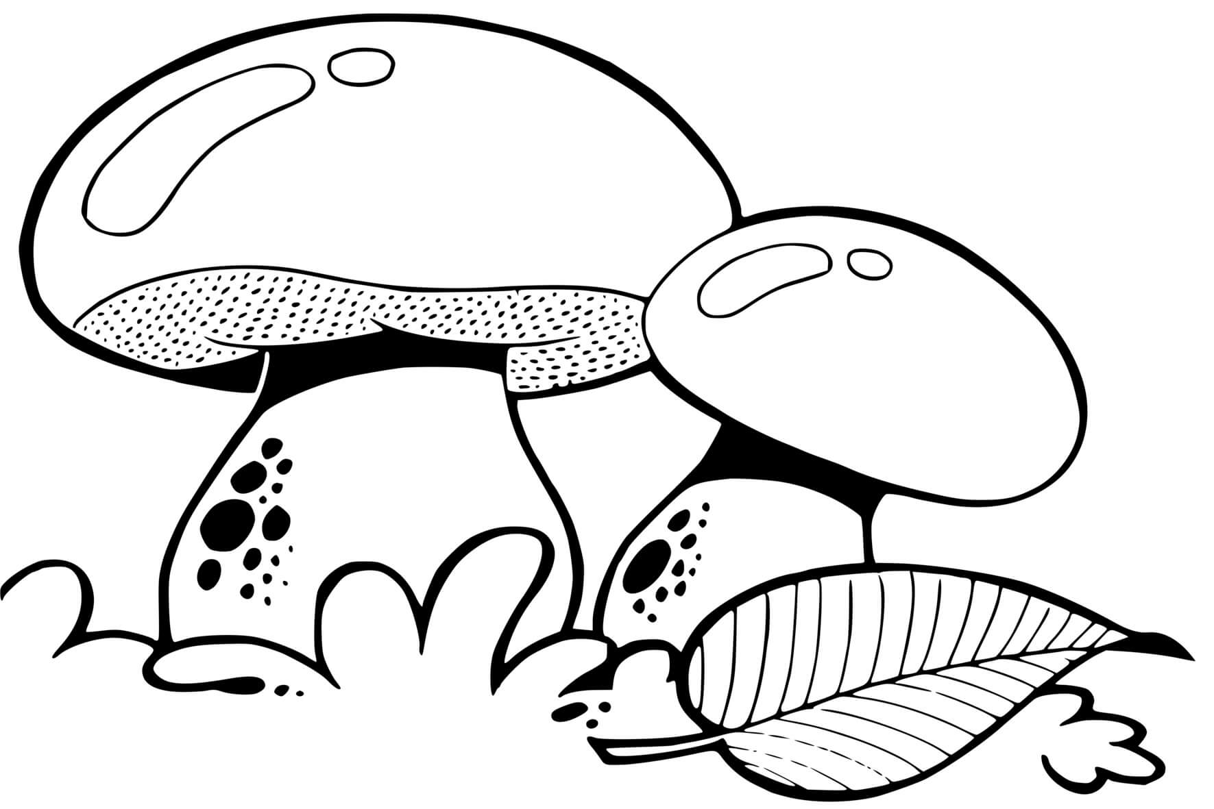 Coloriage Champignon Amanite Bolet Satan - Champignon à imprimer