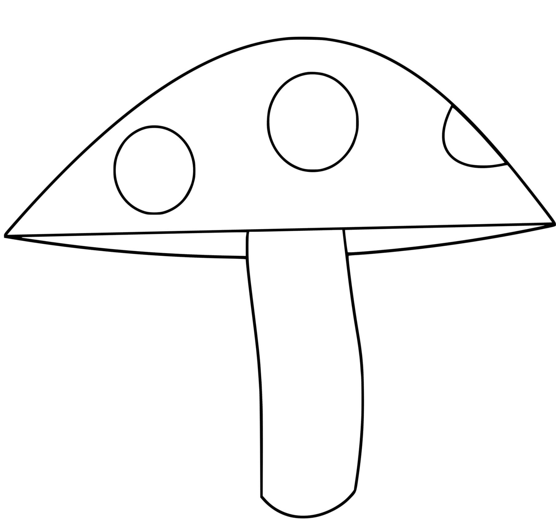 Coloriage Champignon Amanite Jonquille - Champignon à imprimer