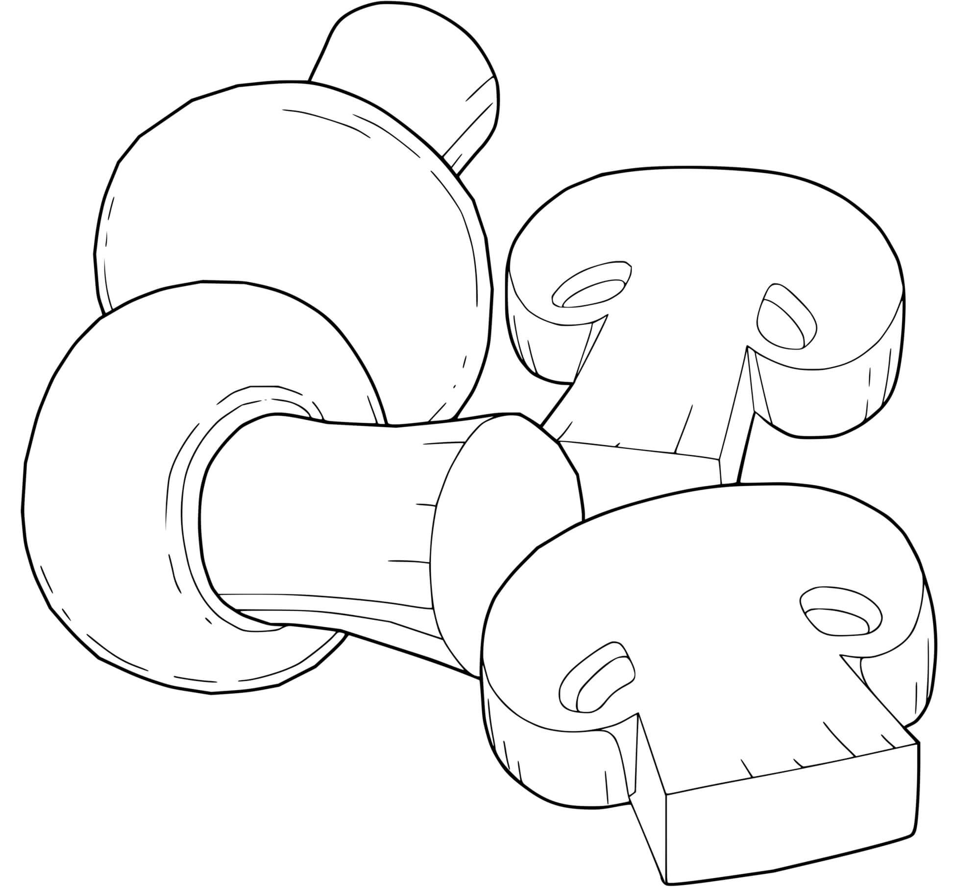 Coloriage Champignon Decoupe En Morceau - Champignon à imprimer