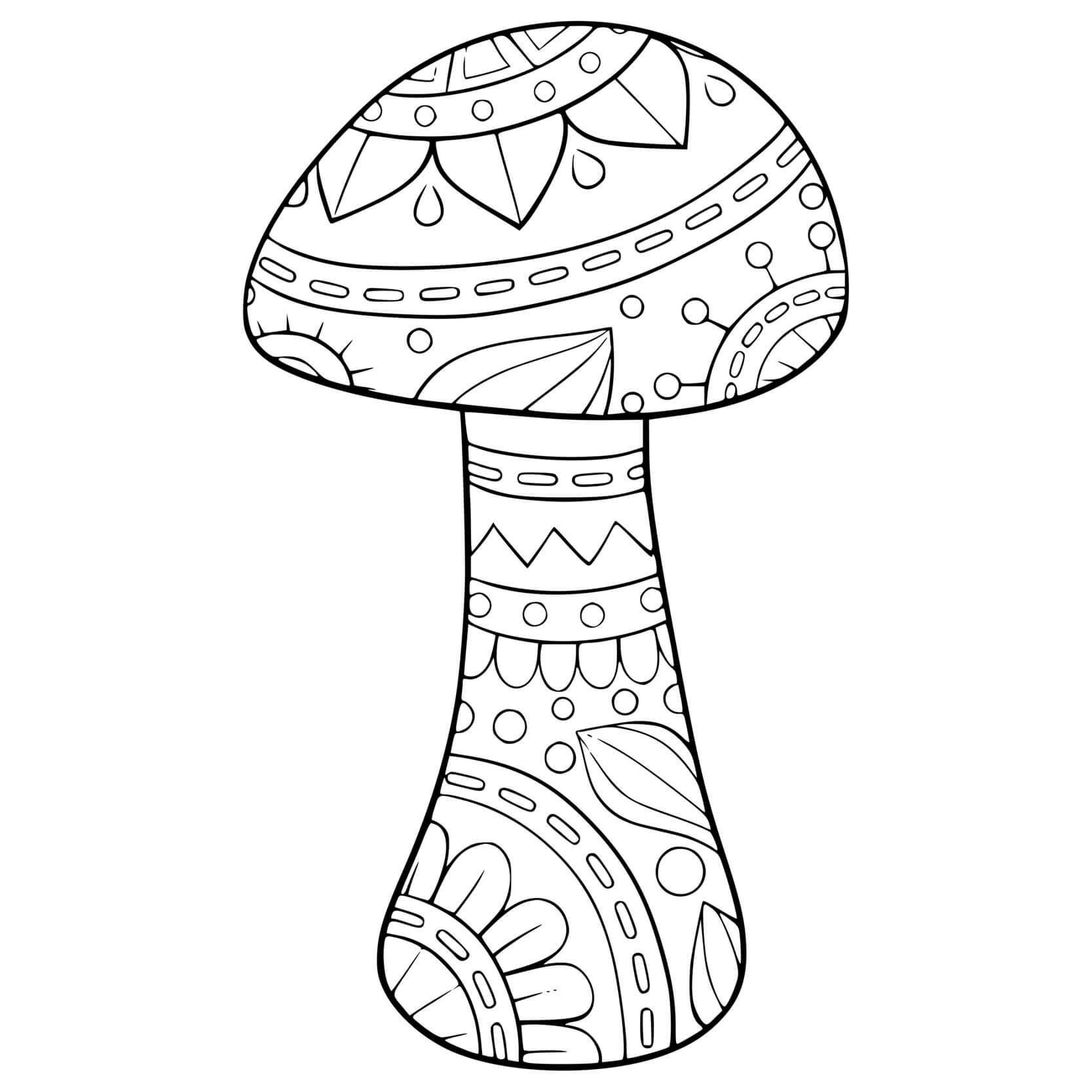 Coloriage Champignon Mandala - Champignon à imprimer