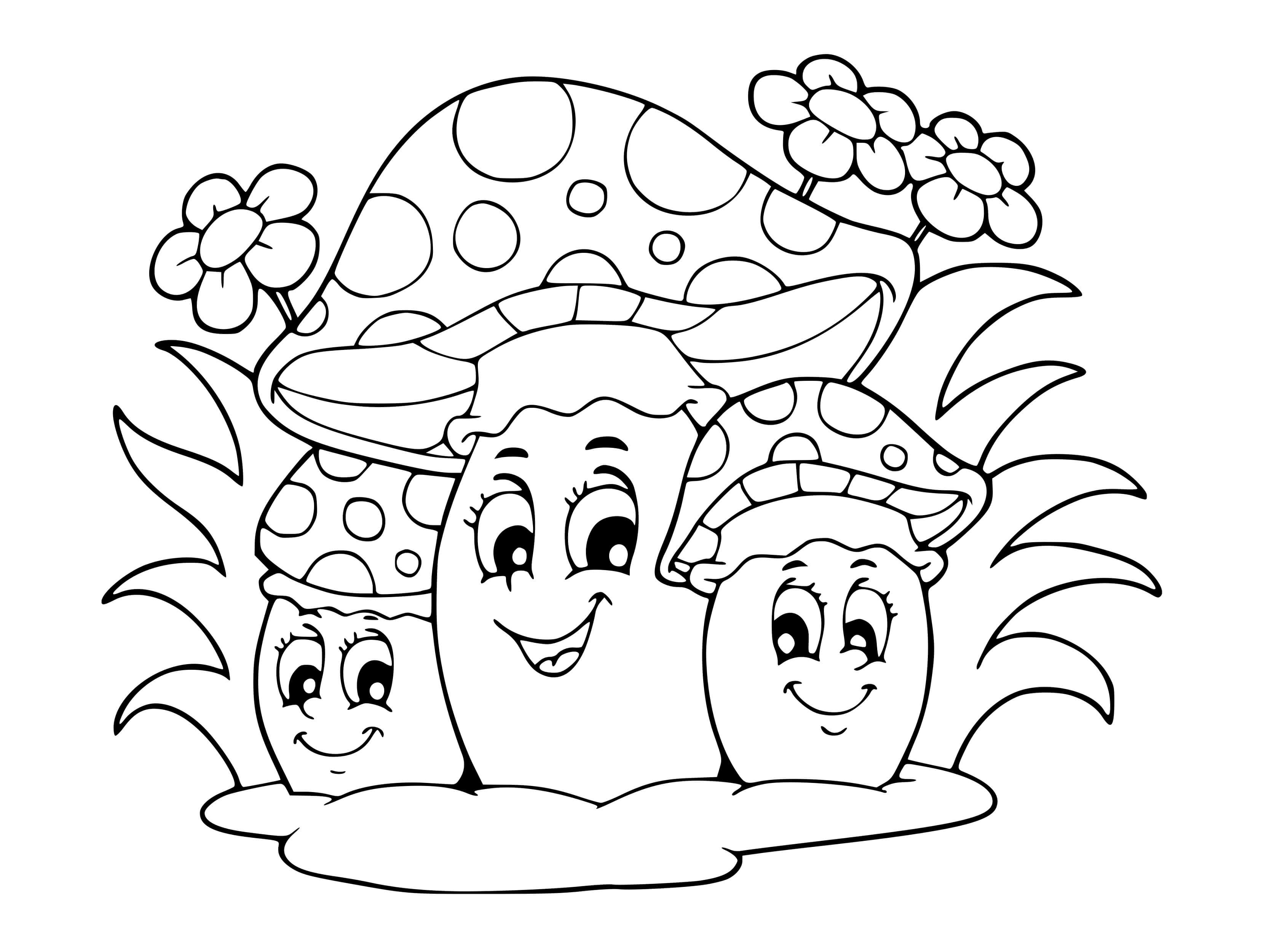 Coloriage Champignons Automne - Automne à imprimer