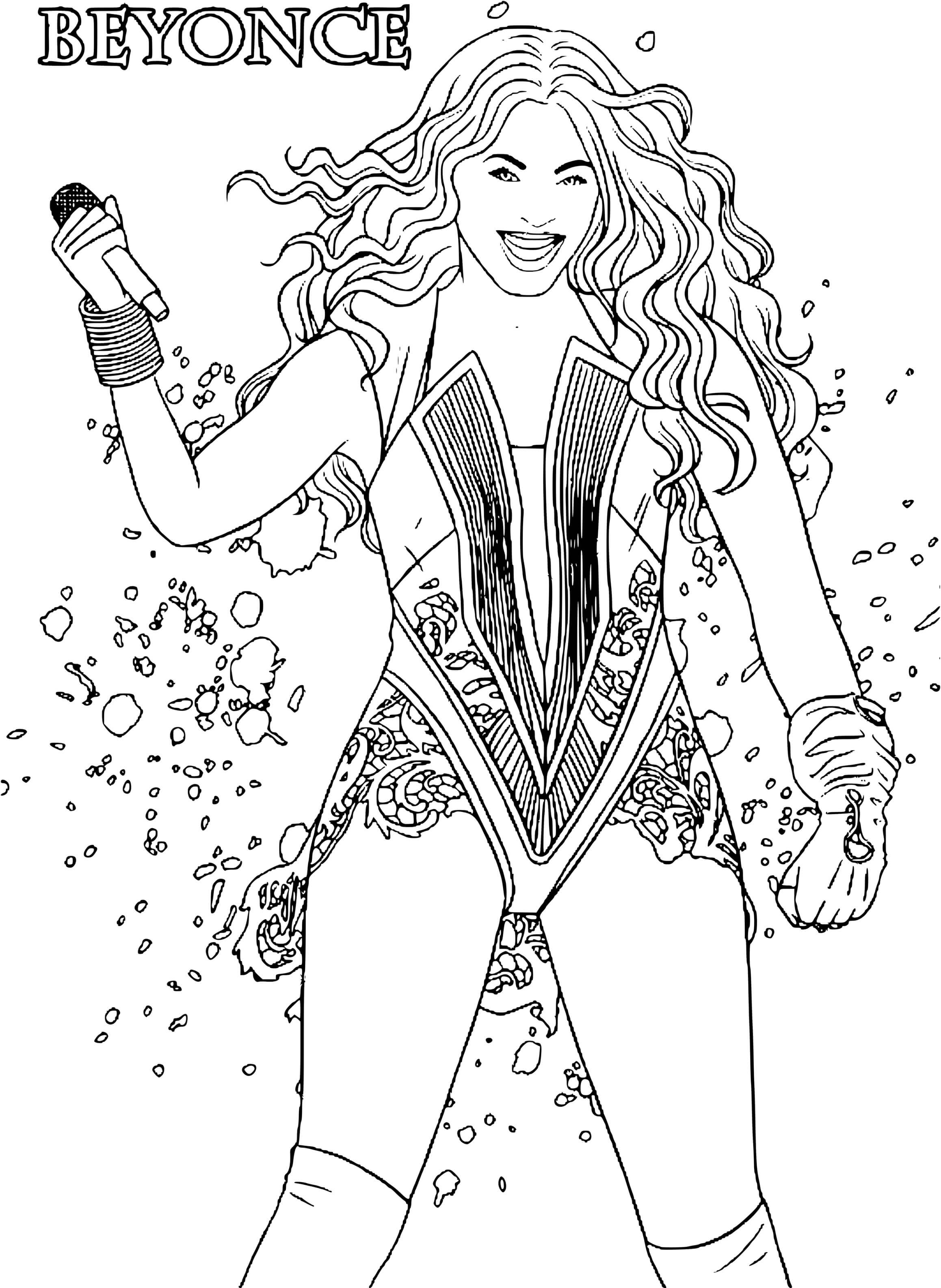 Coloriage Chanteuse Beyonce Star De Hollywood - Célébrité à imprimer