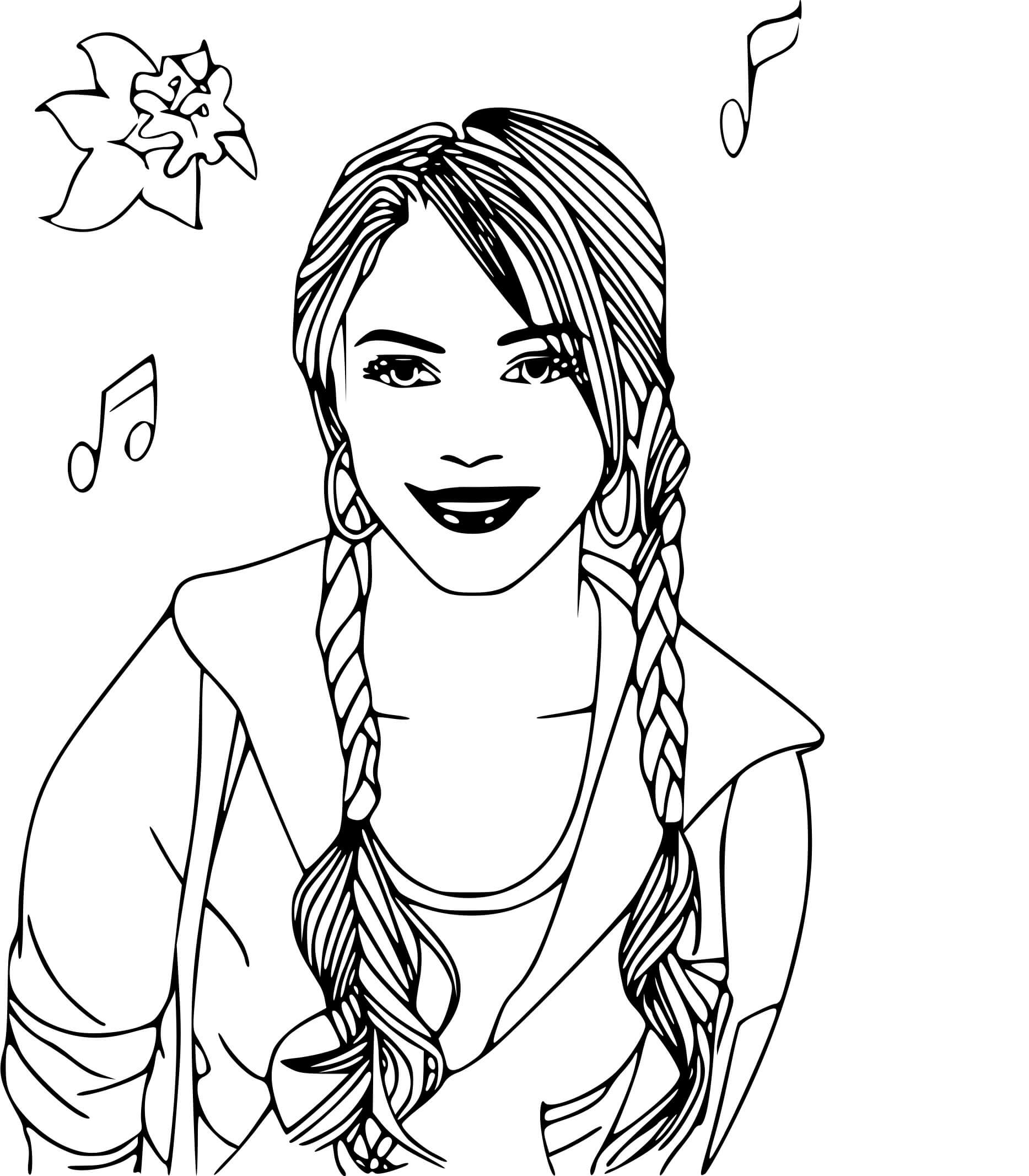 Coloriage Chanteuse High School Musical - Célébrité à imprimer