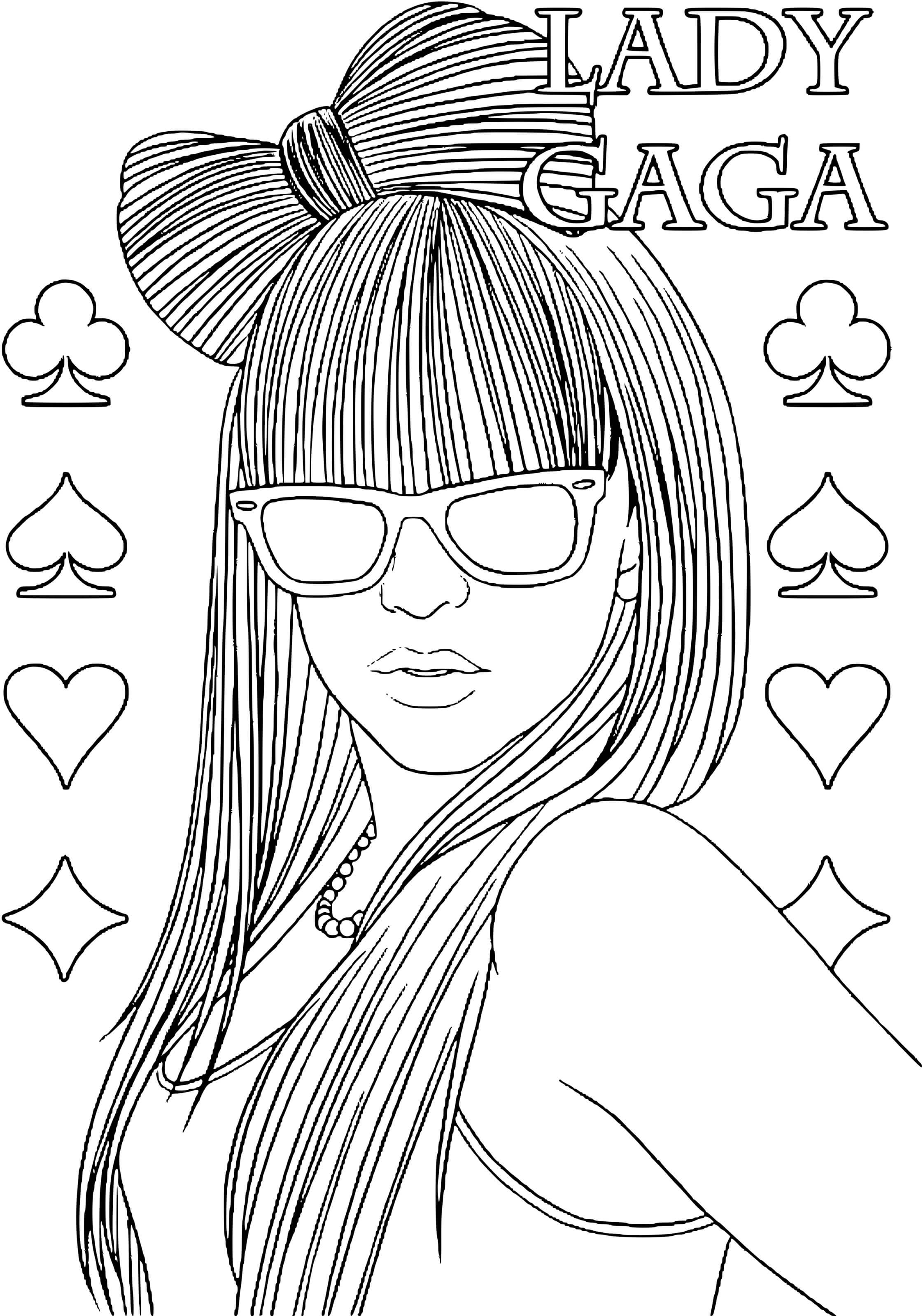 Coloriage Chanteuse Star Lady Gaga - Célébrité à imprimer