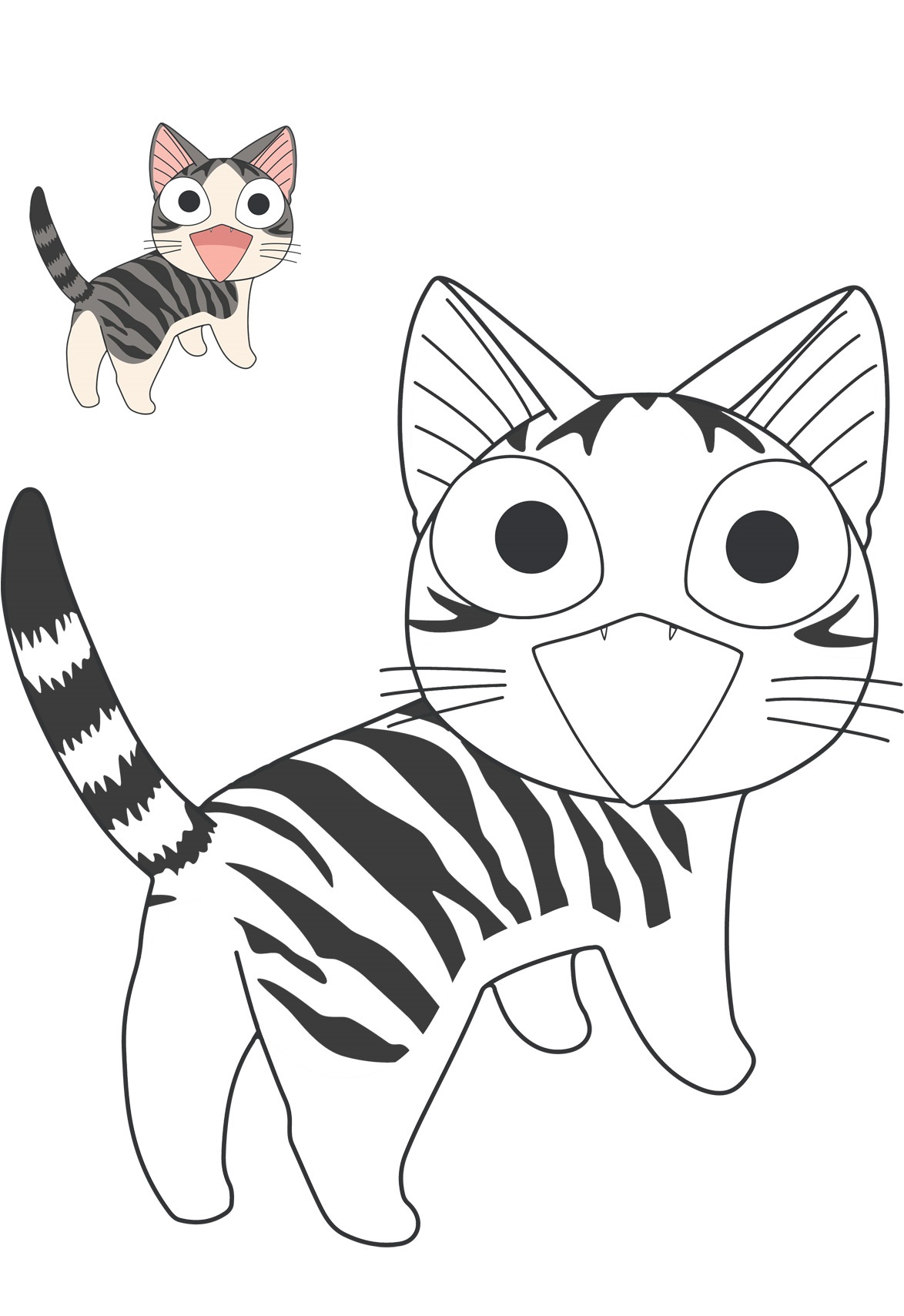 Coloriage Chat Chi Vie De Chat - Chat à imprimer
