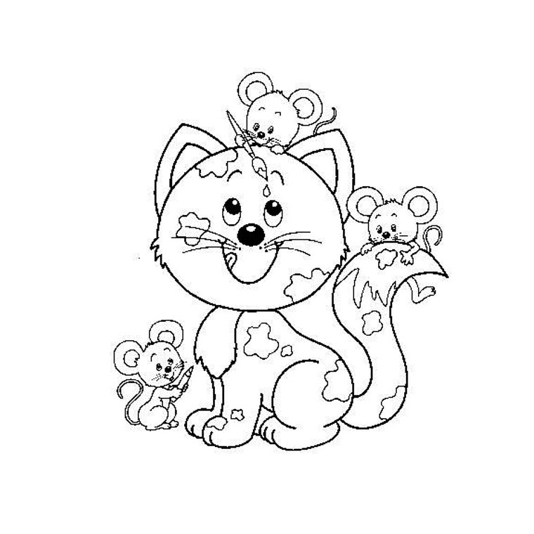 Coloriage Chat Et Souris - Chat à imprimer