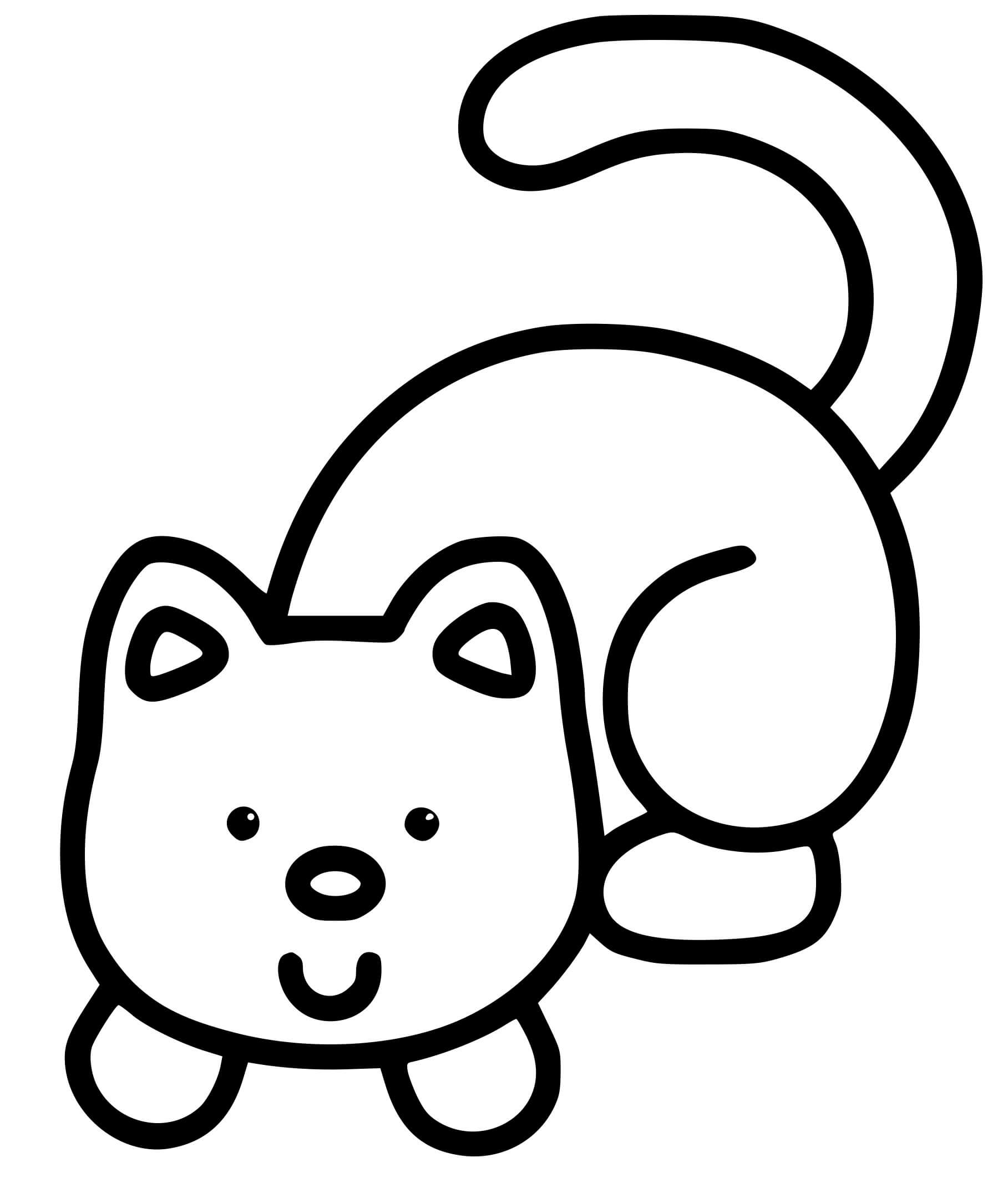 Coloriage Chat Facile Maternelle 2 Ans - Facile à imprimer