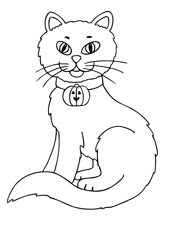 Coloriage Chat Halloween - Chat à imprimer