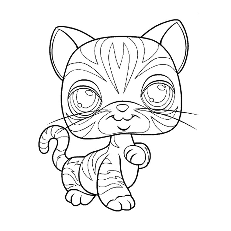 Coloriage Chat Petshop - Chat à imprimer