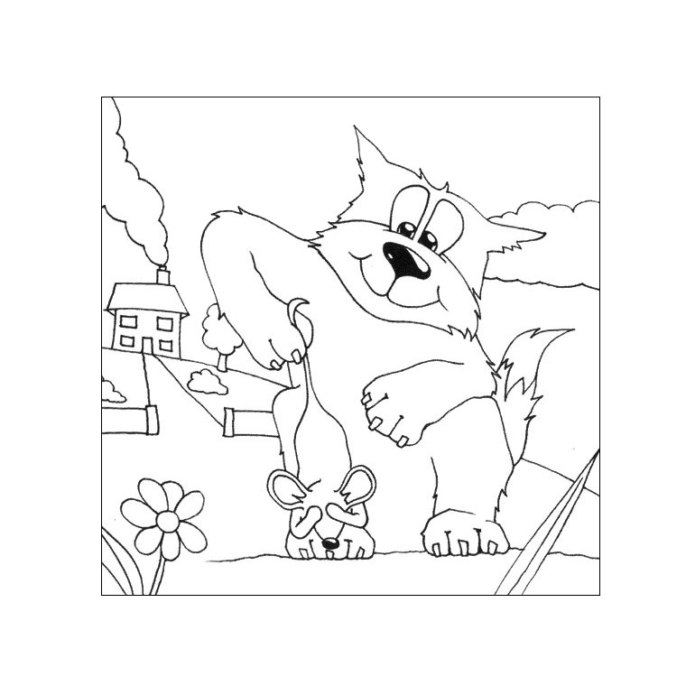 Coloriage Chat Souris - Chat à imprimer
