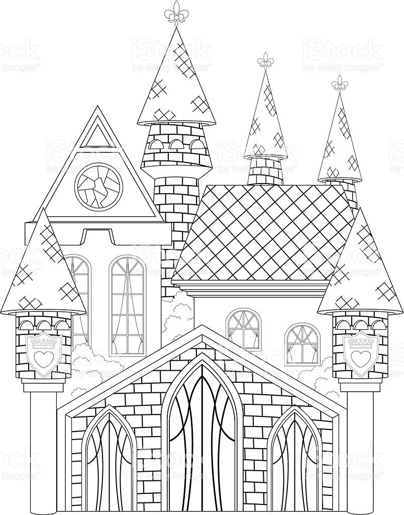 Coloriage Château De Princesse - Chateau à imprimer