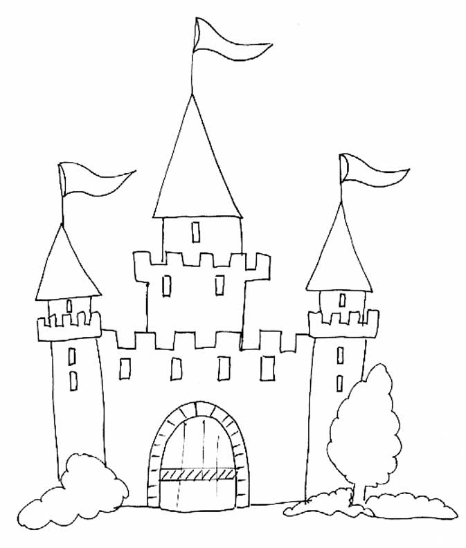 Coloriage Château Fort Maternelle Enfant - Chateau à imprimer