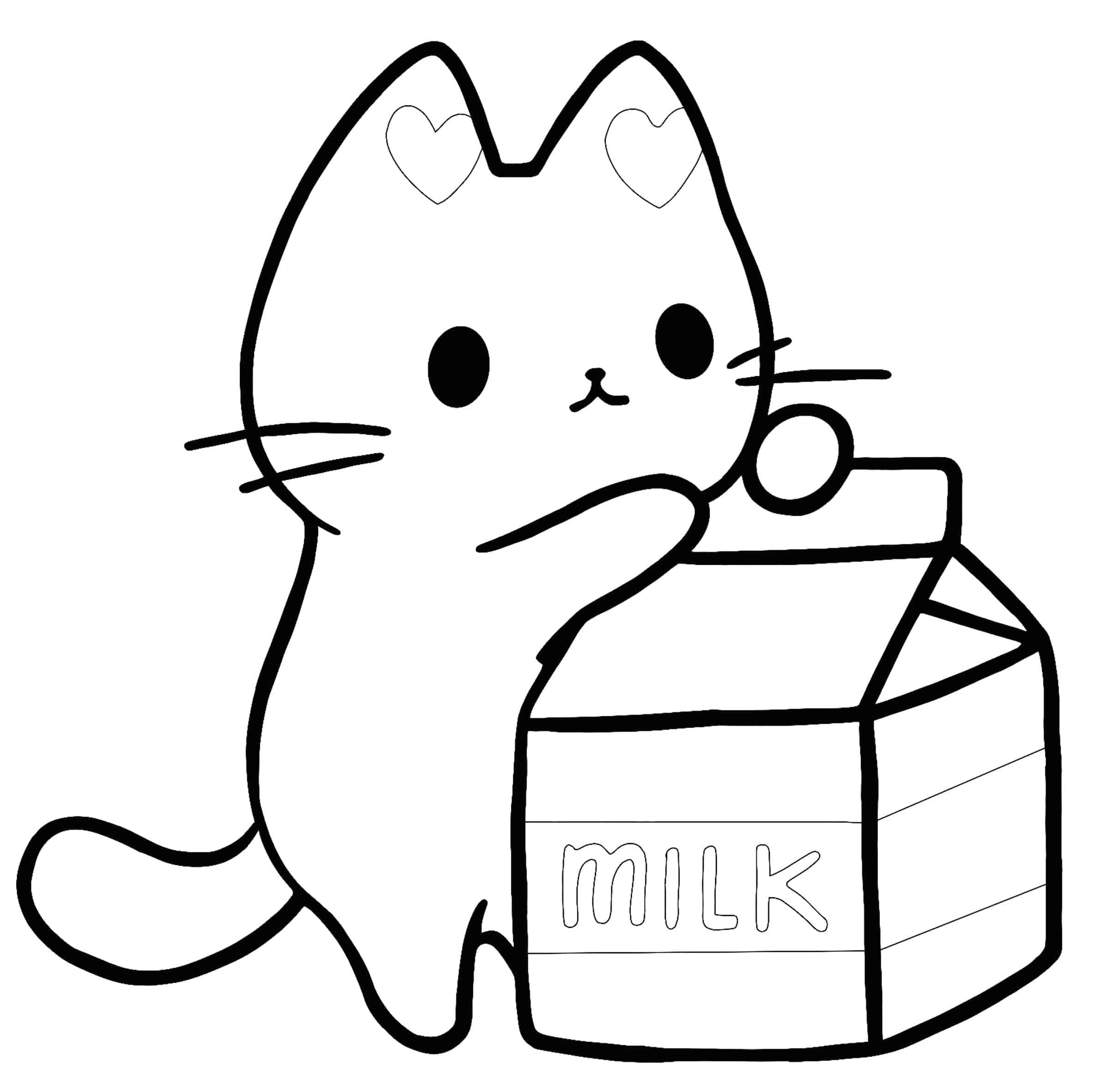 Coloriage Chaton Aime Le Lait - Chaton à imprimer