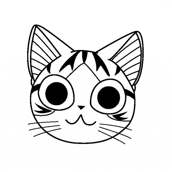 Coloriage Chaton Chi La Tête - Chaton à imprimer