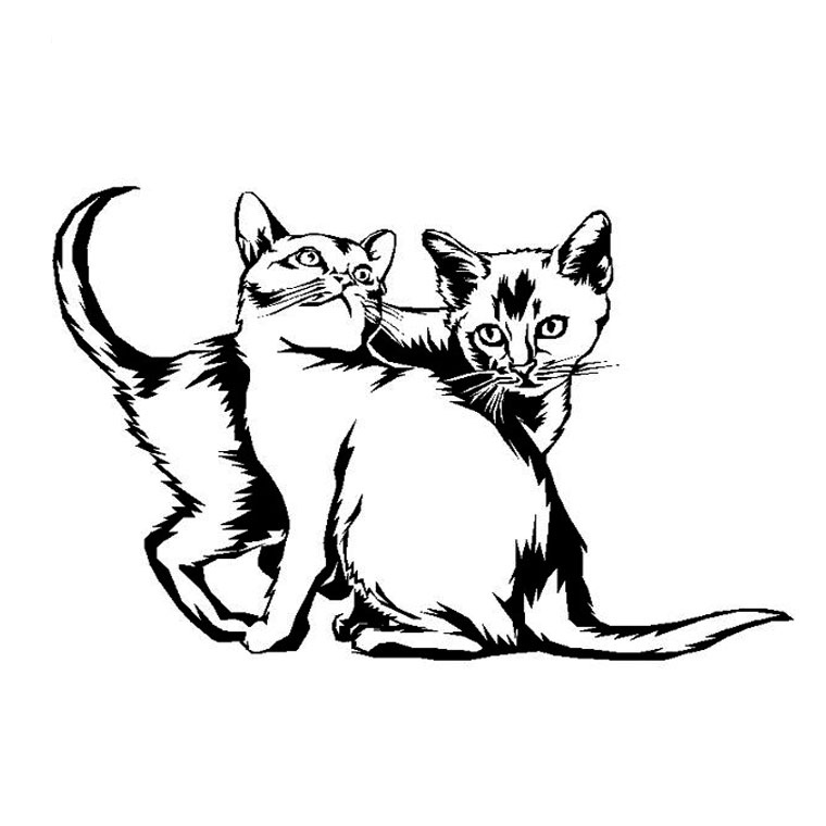 Coloriage Chaton Et Chat - Chat à imprimer